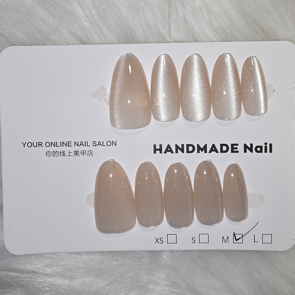 Handmade Shimmer Catseye Press-On Nails